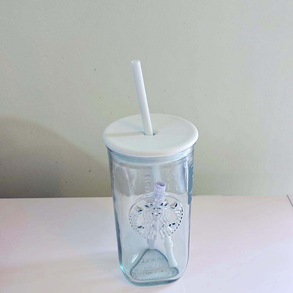 Starbucks 2023 Recycle Core Mint Glass Triangle Cold Cup Tumbler
